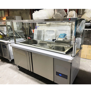 Réfrigérateur de comptoir en acier inoxydable pour restaurant, <span class=keywords><strong>table</strong></span> de travail pour salades, sandwichs et pizzas - Product Image 4