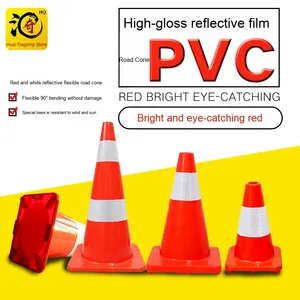 PVC yansıtıcı trafik bariyer koni dondurma koni şekilli izolasyon baba hiçbir park sütun PE kauçuk trafik uyarı sütun