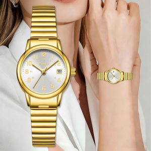 LIGE ST6726 Piccolo Orologio Dorato da Donna con Calendario, Quadrante Arabo, Acciaio Inossidabile, Formato 12/24 Ore, Impermeabile, Regalo per Ragazze - Product Image 6