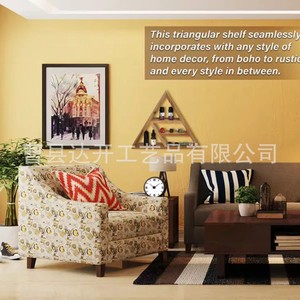 Wooden Triangular <b>Shelf</b> Multi Layer <b>Wall</b> <b>Mounted</b> Storage Rack For Home Decor Organization - Product Image 2