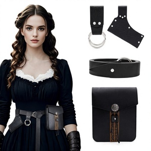 Ceinture <span class=keywords><strong>de</strong></span> <span class=keywords><strong>Chevalier</strong></span> Médiéval Transfrontalière, Style Viking Nordique Rétro, avec Clip <span class=keywords><strong>de</strong></span> Jupe et Sac Banane à Design <span class=keywords><strong>de</strong></span> Fourreau, Accessoire <span class=keywords><strong>de</strong></span> Cosplay d'Halloween - Product Image 1