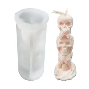 Hot Hot Sale Halloween Candle Molds Silicone For Ghost Skulls Halloween Pumpkin Silicone Candle Making Molds