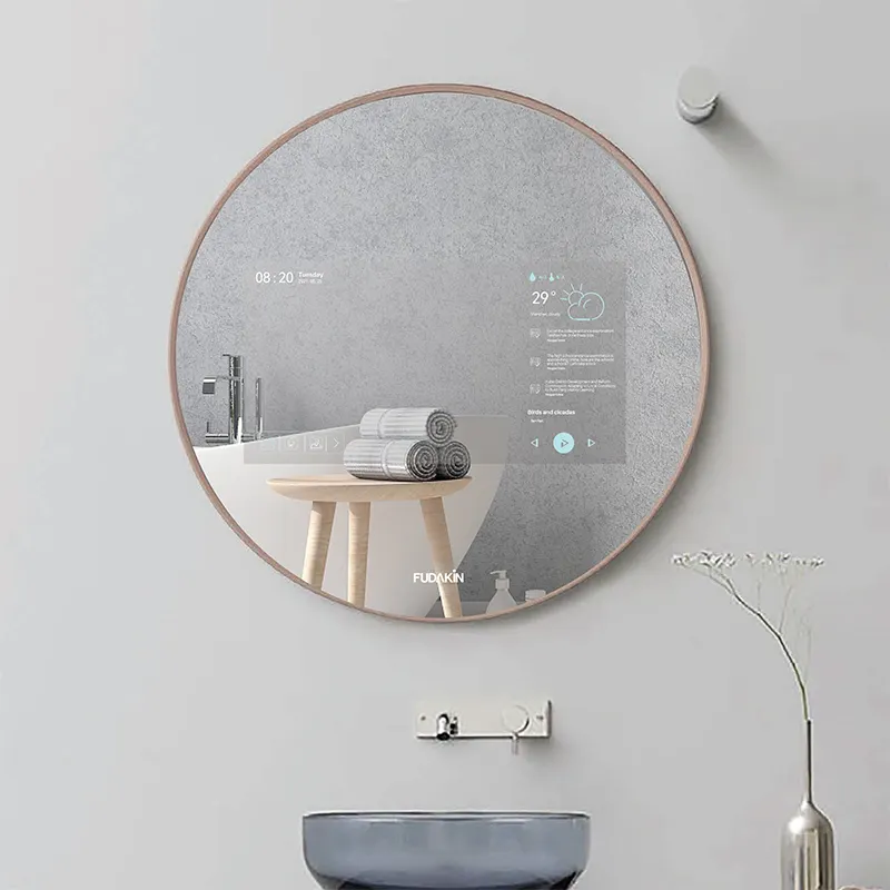2024 modern style led bathroom mirror with tv smart magic mirror lcd display