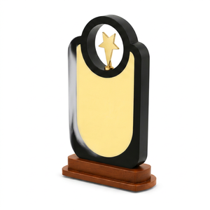 Modern Wooden <b>Plaque</b> with Custom Logo for Employee Recognition and Achievement Awards black color wooden <b>trophy</b> - Product Image 1