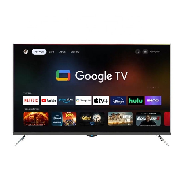 Google TV 42 55 65 Inch 4K UHD LED Smart TV with Voice Control & Frameless Design for Home and Hotel Use