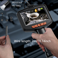 Caméra endoscopique industrielle HD 1080P, écran 4,3'', caméra d'inspection de tuyaux de 8 mm, étanche IP67, 70 mètres