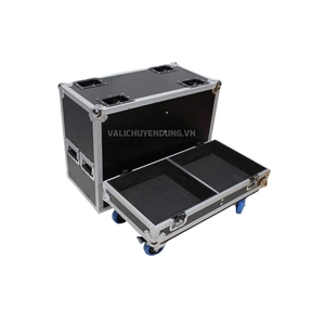 Professional Grade Plywood Flight Case with 4 Swivel Wheels and <b>Large</b> Handles for Mixer and Audio Equipment Protection - Product Image 2