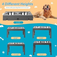 Comedero Elevado para Mascotas de Acero Inoxidable, Altura Ajustable, Diseño Plegable, Alimentador Lento, Soporte para el Cuello, Antideslizante para una Alimentación Saludable