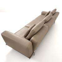 Italienisches Minimalistisches Beige Echtleder L-förmiges Ecksofa Metallbeine Modernes Modulares Umweltfreundliches Chaiselongue-Sofa