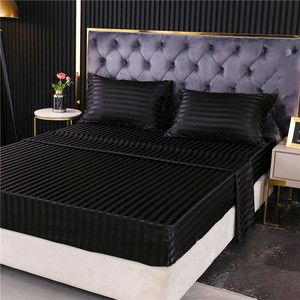 ชุดผ้าปูที่นอนซาติน4ชิ้น,ผ้าปูที่นอนลายทาง/ - Product Image 4