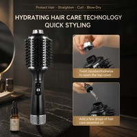 Brosse coiffante à air chaud Torlin Essential Oil 800W, lissage et bouclage, 3 niveaux de chaleur, interrupteur de flux d'air indépendant