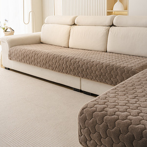 Flannel <b>Sofa</b> Cushions Thickened Plush Warm Non Slip Seat <b>Covers</b> <b>For</b> General <b>Sofa</b> Spring 2026 Solid Color Rectangle Machine Wash - Product Image 3