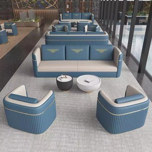 Office <b>Sofa</b> <b>Set</b> PU Leather Modular High-Density Sponge Commercial Venues Reception Area - Product Image 2
