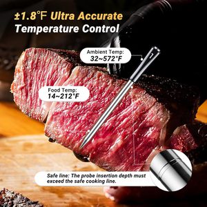 Thermomètre numérique sans fil intelligent <span class=keywords><strong>SEB</strong></span> avec double sonde, Bluetooth et Wi-Fi, surveillance à distance, accessoires pour barbecue de grande taille - Product Image 6