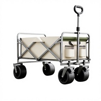 Chariot de camping extérieur léger de 7 kg, chariot de courses domestique pliable avec poignée, design portable, cadre métallique, capacité de charge de 150 kg