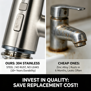 Grifo de Cocina de Acero Inoxidable 304, <span class=keywords><strong>4</strong></span> Modos de Rociado, Alemán, Giratorio 360 Grados, Flexible y Extraíble - Product Image 6