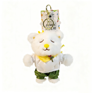 Bán Buôn Dễ Thương Mặc Quần Áo Gấu Bắc Cực Sang Trọng Móc Khóa Đáng Yêu Đồ Chơi Nhồi Bông Cho Túi Trang Trí Claw Máy Búp Bê PP Bông Lưới - Product Image 4