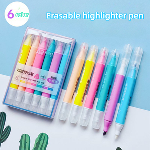 <span class=keywords><strong>Evidenziatore</strong></span> <span class=keywords><strong>Cancellabile</strong></span> a Doppia Punta, Set di 6 Pennarelli Colorati per Disegno e Pittura, Cancelleria per Studenti - Product Image 2