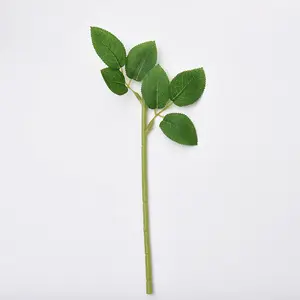 Customized High Simulation Lifelike Plastic Rose Stems Artificial Soap Rose Flower Stems With Leaves For DIY Flower Making