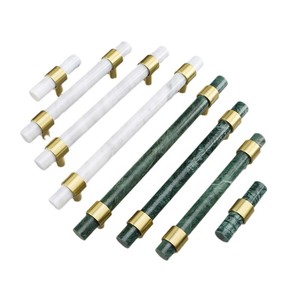 Natural Marble <b>Brass</b> Pull Handle for Cabinet Wardrobe Door Drawer-Contemporary Design Kitchen Villa Use Easy Installation - Product Image 1