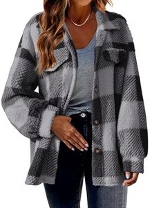 Veste en peau d'agneau viscose en <span class=keywords><strong>laine</strong></span> à carreaux pour femmes transfrontalières 2025 nouveau pour l'automne et l'hiver - Product Image 6