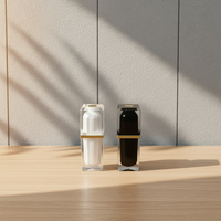 Flacon compte-gouttes en plastique acrylique transparent avec logo imprimé pour crème pour les yeux, sérum de soin, flacon cosmétique liquide portable