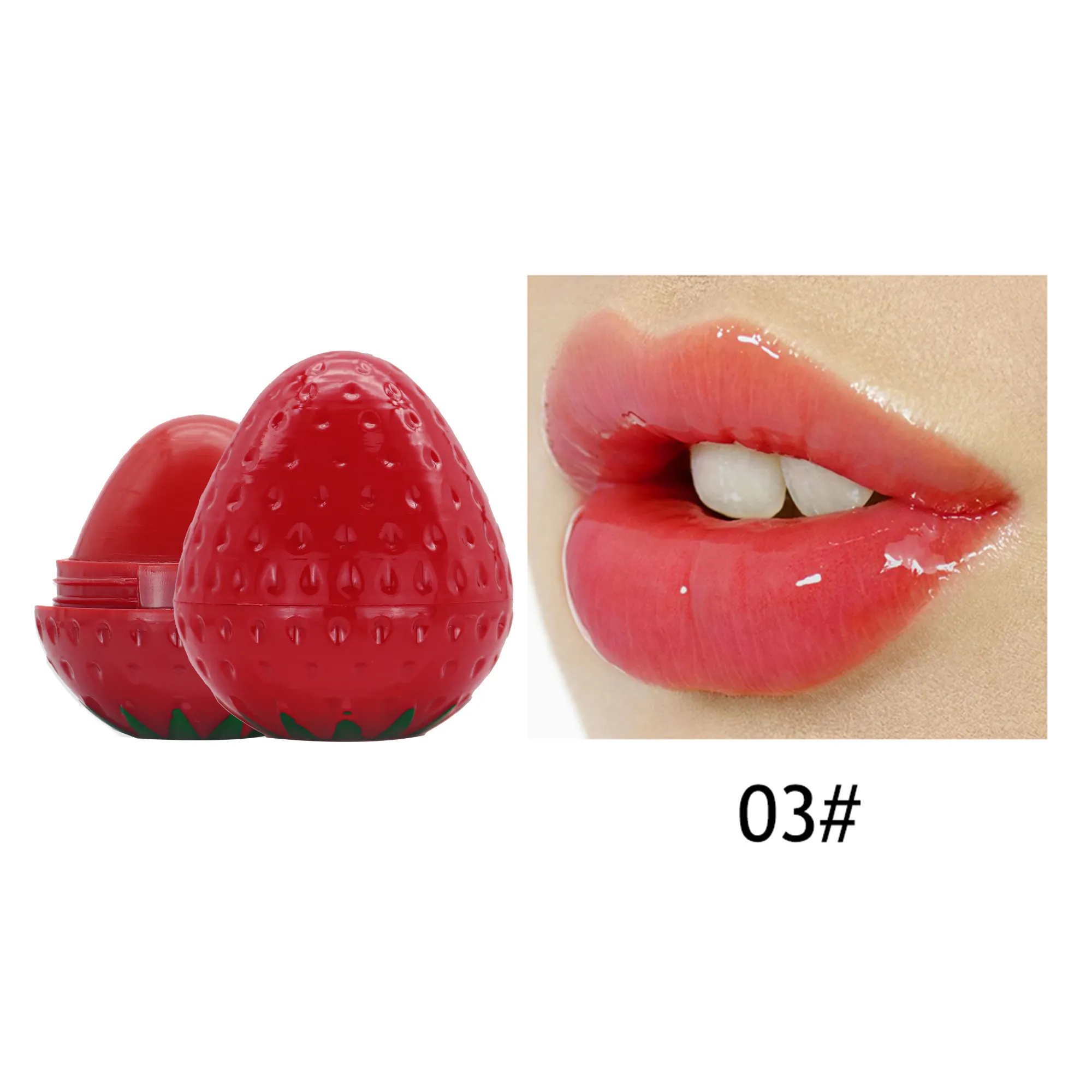 Schlussverkauf Erdbeere Lipgloss Behälter feuchtigkeitsspendendes Lippenbalsam Verpackung Ball kleines Lippenöl