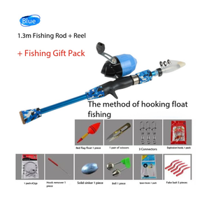 Set Canna da Pesca per Bambini, Mini Canna Corta per Principianti dai 4 Anni in Su, Canna da Pesca Portatile per Gamberetti di Mare - Product Image 2