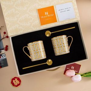 European Style Straight Body Full Gold Handle Mug Light Luxury <b>Large</b> Capacity Couple Cups Advanced <b>Gift</b> <b>Box</b> Office Water Cup - Product Image 5