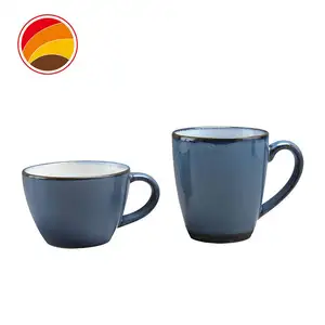 Professionelle Schwarz Keramik Kaffee Becher Groß Keramik Kaffee Becher 10 Unzen Keramik Kaffee Becher Steinzeug Abendessen Set