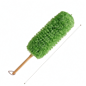 Brosse à poussière en microfibre avec manche en bois, logo personnalisé OEM, réutilisable, lavable, brosse à plumes moelleuses, fournisseur en gros - Product Image 4