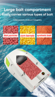 Bateau à appât électrique étanche IP67, résistant aux chocs, retour en un clic, détecteur de poissons, 100 points GPS, contrôle RC, bateaux à appât de pêche GPS