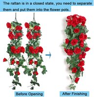 Guirlande suspendue de fleurs artificielles en soie, lierre en rotin pour mariage, fête, jardin, mur