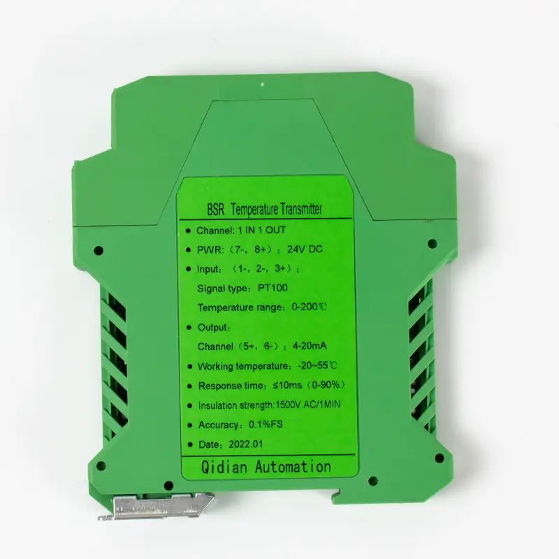 Factory RTD pt100 din rail mounted temperature transmitter 1 in 1 out high accuracy 4-20mA pt100 temperature converter