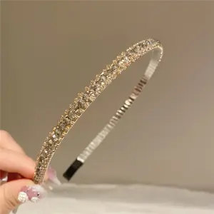 Mode Kristall Perlen Stirnbänder Perlen Designer Haarschmuck für Frauen Kopf bedeckung Hoop Bow Boho Metall Goldkette Haar bänder