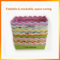 Plateaux en carton pliables en forme de bateau pour glaces, imprimés offset, avec logo personnalisé, conformes aux normes alimentaires