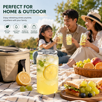 Tendances pour les canettes carrées en PET de 280 ml à 650 ml, bouteilles de jus en plastique jetables avec couvercle à languette, pour sodas, thés boba et smoothies