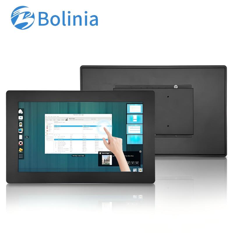 15.6 Inch Pure Flat Industrial Capacitive Touch Monitor with Aluminum Alloy Frame for Embedded Wall Mount