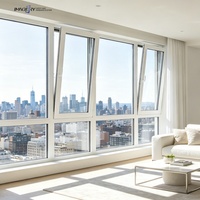 Ventanas Abatibles y Giratorias de Aluminio en Color Personalizado, Elegantes con Vidrio Templado para Sala de Estar/Apartamento