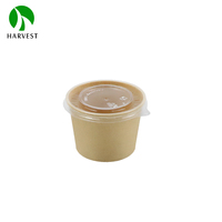 Tasses de soupe à emporter imperméables enduites jetables de papier brun avec la couverture