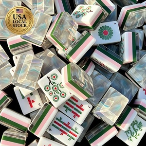 En stock, vente en gros, jeu de Mahjong américain de luxe en acrylique gravé à 4 couches, 160 tuiles, 1 ensemble - Product Image 4