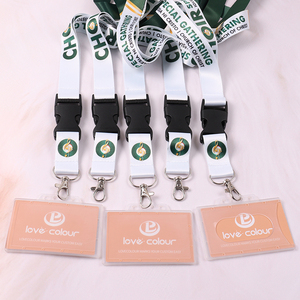 Kostenlose Probe Low MOQ Custom Printed White Polyester Lanyard mit Plastik karten halter für die Verwendung im Büro des Unternehmens - Product Image 2