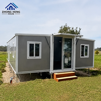 Maison Modulaire Préfabriquée Personnalisée avec Porte en Verre et Fenêtres Multiples, Villa, Bureau, Maison Conteneur Portable à Double Aile Extensible, Entrepôt