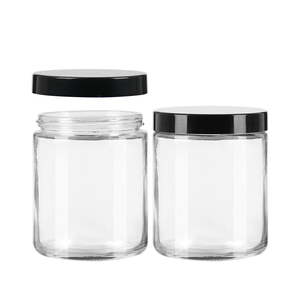 Pot en verre transparent de forme ronde de 100 ml à 380 ml, prix usine, avec couvercle en plastique torsadé, logo personnalisé pour biscuits et gelées - Product Image 1