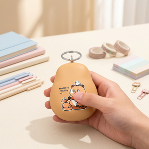 Porte-clés en plastique ABS en gros avec poisson en bois anti-stress zen, cadeau promotionnel pour l'électronique grand public - Product Image 1