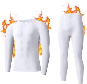 Ensembles de sous-vêtements thermiques en polyester bleu marine pour hommes et caleçons longs en polaire à séchage rapide - Product Image 3