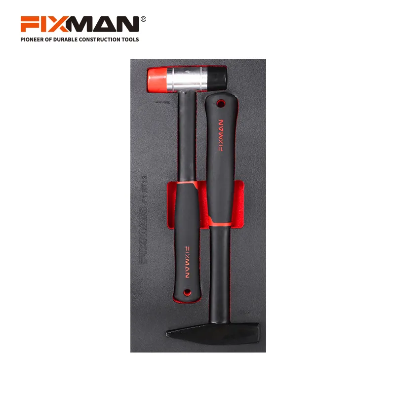 FIXMAN 2PC XPE FoamモジュラーTool Tray Mallet & Machinst Hammer Set