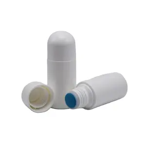 HDPE 50ml 80ml 150ml refillable roll-on sponge applicator bottle embrocation skin care cream packaging screen printed surface