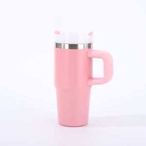 Travel Car Handle <b>Mug</b> 14oz Tumbler Vacuum Insulated Double Wall Stainless Lid Straw Anti-Slip Base - Product Image 3