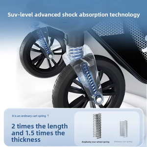 Poussette pour nouveau-né 3 en <span class=keywords><strong>1</strong></span> avec siège <span class=keywords><strong>auto</strong></span> Landau Landau Voyage pas cher Chariot pliable à une main Poussette de luxe pour bébé - Product Image 4